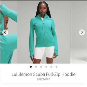 lululemon athletica Kelly Green Full-Zip Hoodie